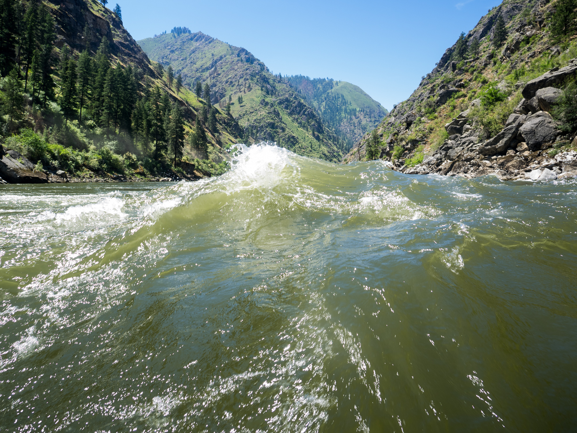 Waves and whitecaps on the Salmon River near Riggins, Idaho
